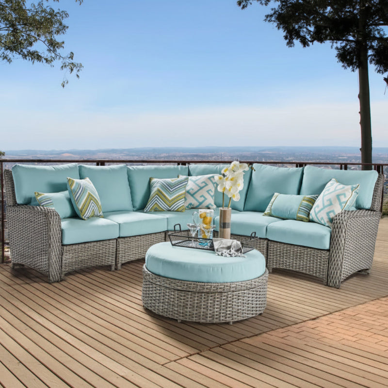 South Sea Rattan Saint Tropez Wicker Outdoor Right Arm Lounge Chair