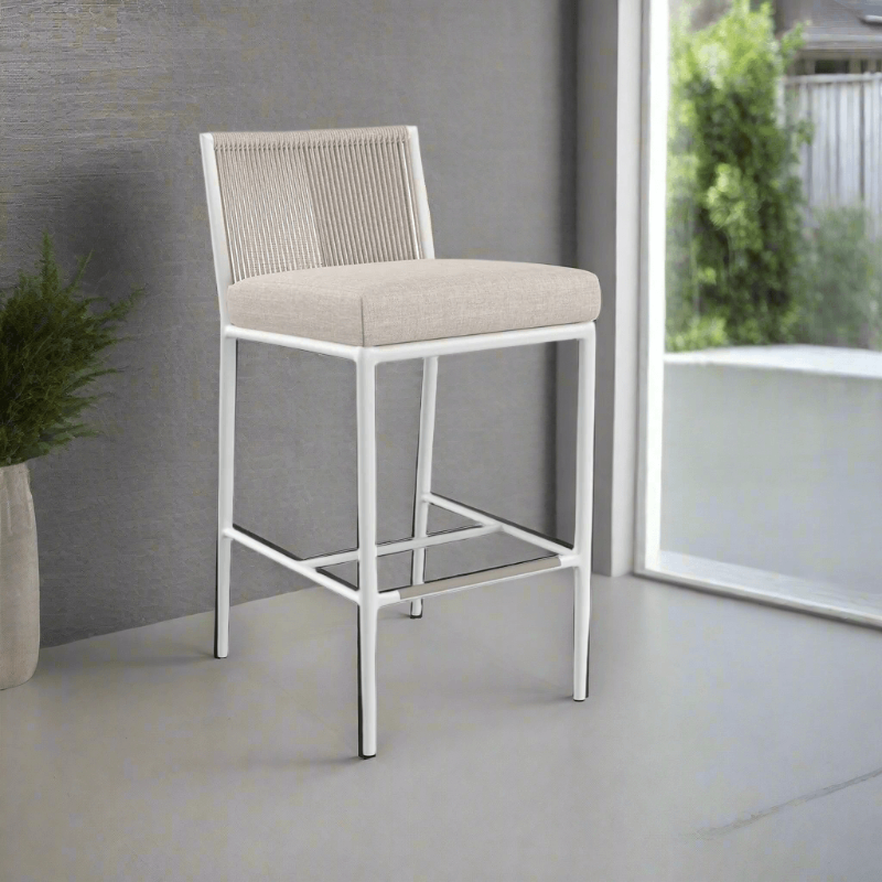 Sunset West Sabbia Aluminum Rope Outdoor Bar Stool