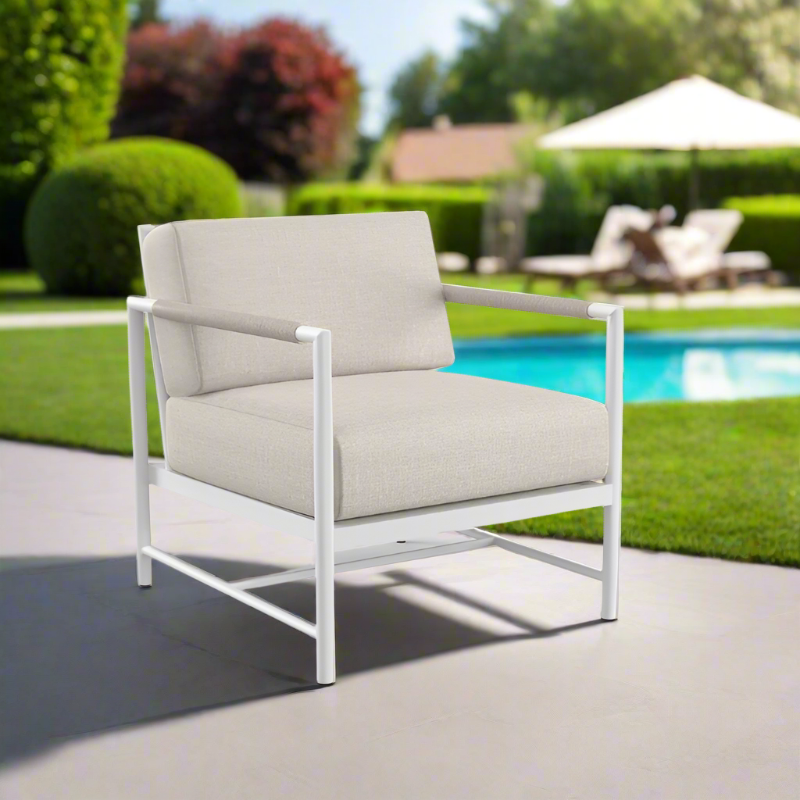 Sunset West Sabbia Aluminum Rope Outdoor Club Chair