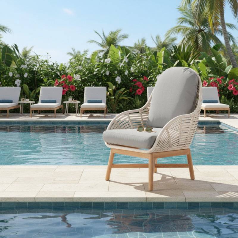 Skyline Design Alaska Teak Outdoor Occasional Chair