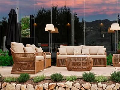 Skyline Design Calixto Aluminum Outdoor 7-Person Seating Set