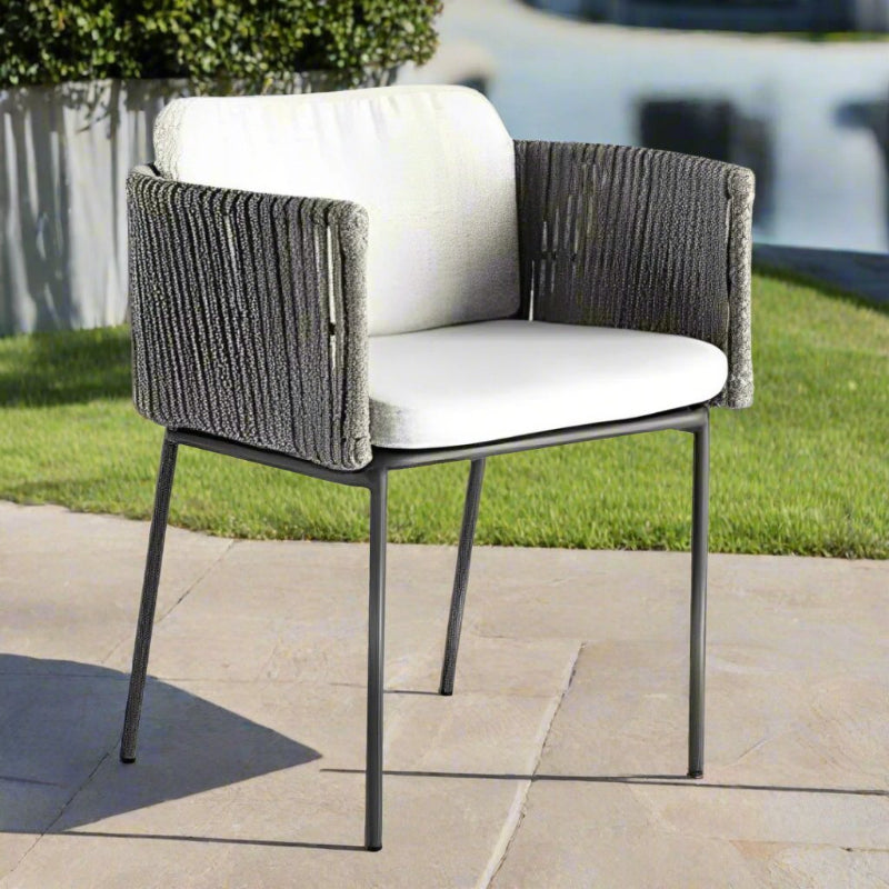 Skyline Design Boston Aluminum Rope Outdoor Dining Armchair