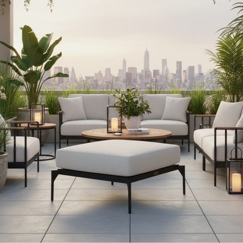 Skyline Design Boston Aluminum Outdoor Ottoman