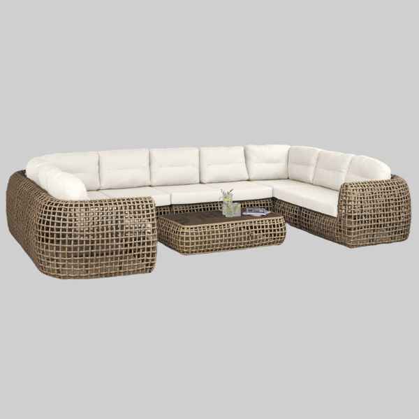 Skyline Design Dynasty Wicker Outdoor 9-Person Sectional Set