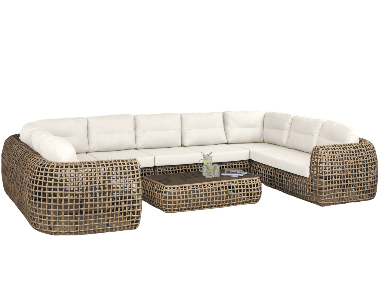 Skyline Design Dynasty Wicker Outdoor 9-Person Sectional Set