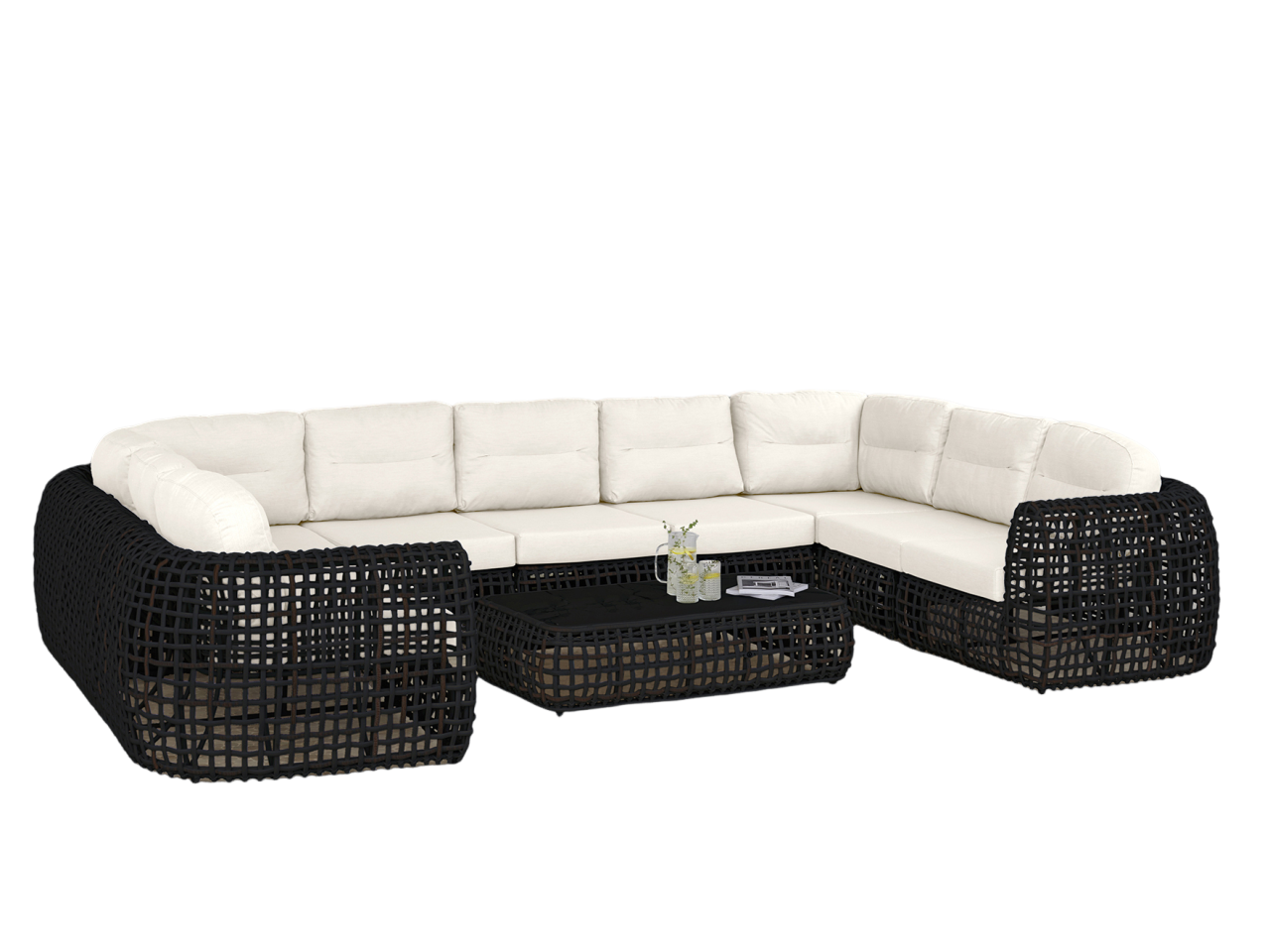 Skyline Design Dynasty Wicker Outdoor 9-Person Sectional Set