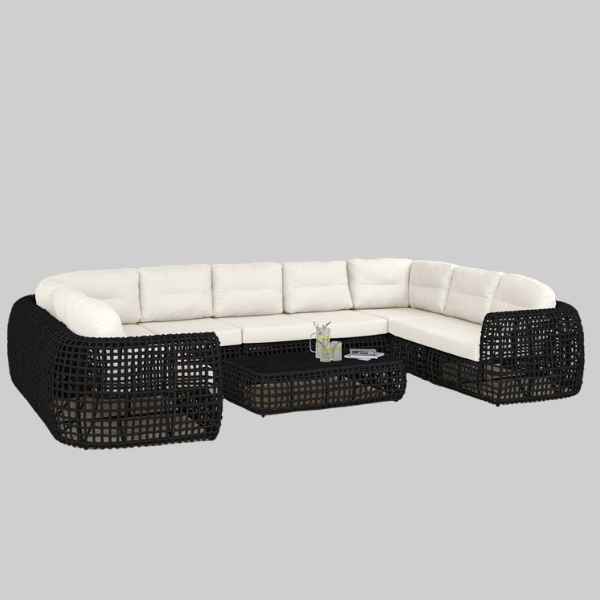 Skyline Design Dynasty Wicker Outdoor 9-Person Sectional Set