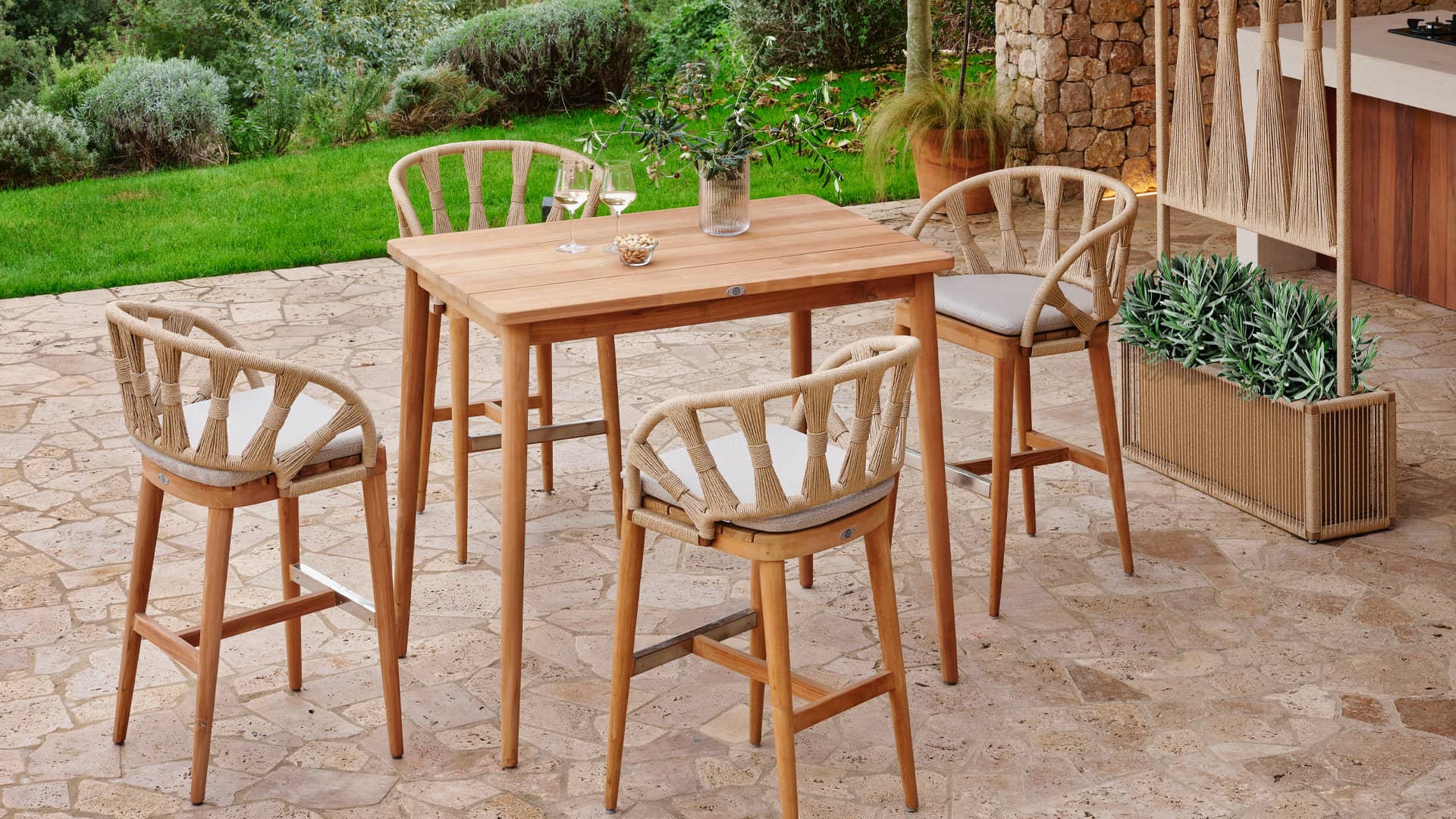 Skyline Design Krabi Teak Outdoor Barstool