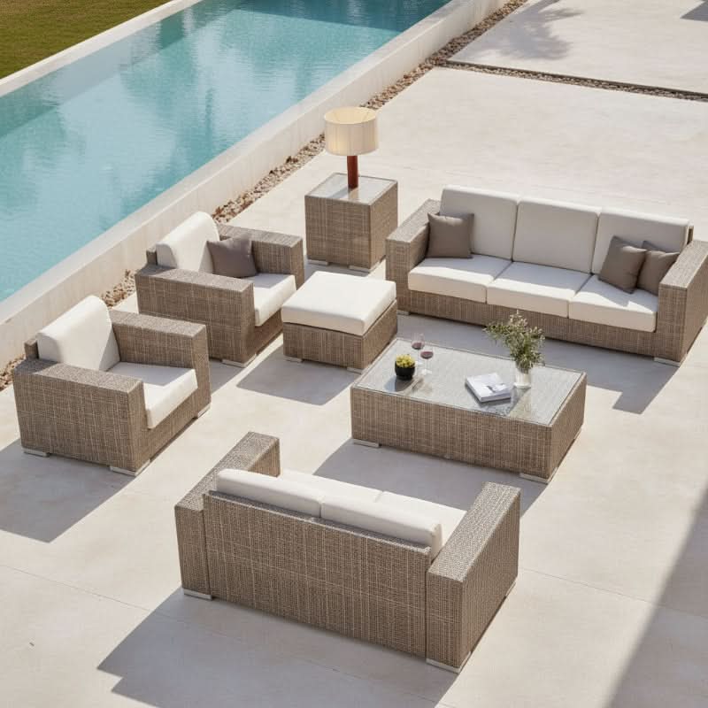 Skyline Design Paloma Wicker Outdoor Armchair with Ottoman