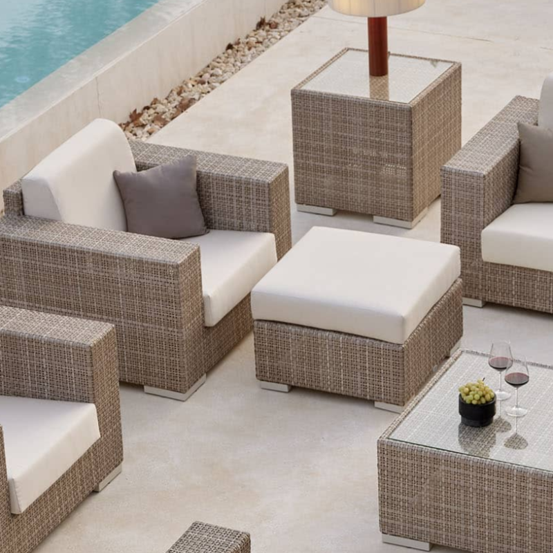 Skyline Design Paloma Wicker Outdoor Armchair with Ottoman