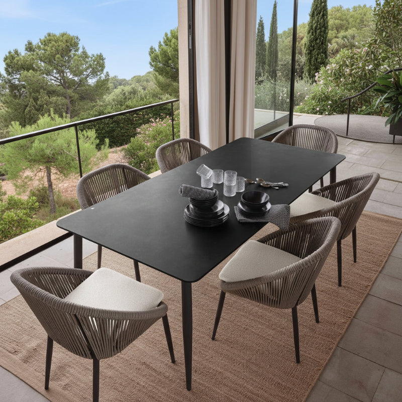 Skyline Design Rodona Rope Outdoor 6-Person Rectangular Dining Set