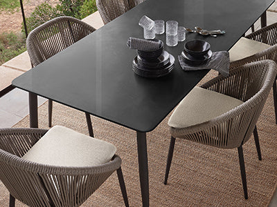 Skyline Design Rodona Rectangular Dining Table with Glass