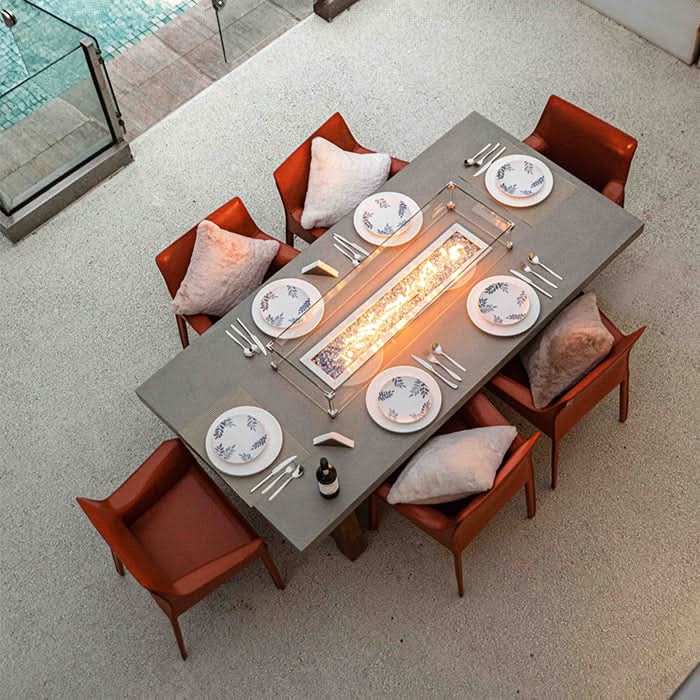 Elementi Sonoma GFRC Outdoor Dining Fire Pit Table