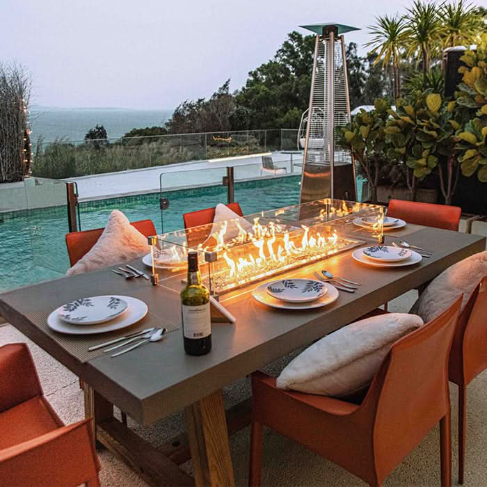 Elementi Sonoma GFRC Outdoor Dining Fire Pit Table