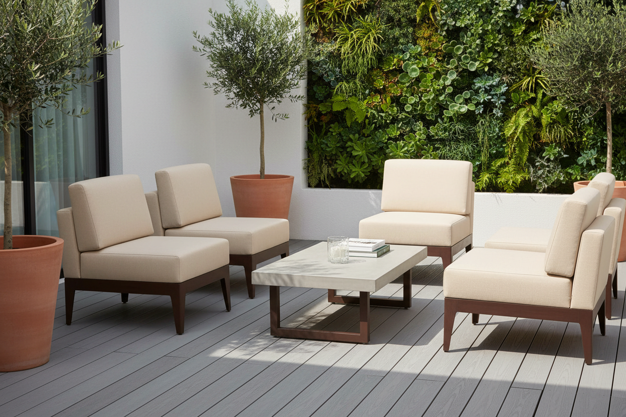 DecoScape South Beach Aluminum Outdoor Armless Lounge Chair