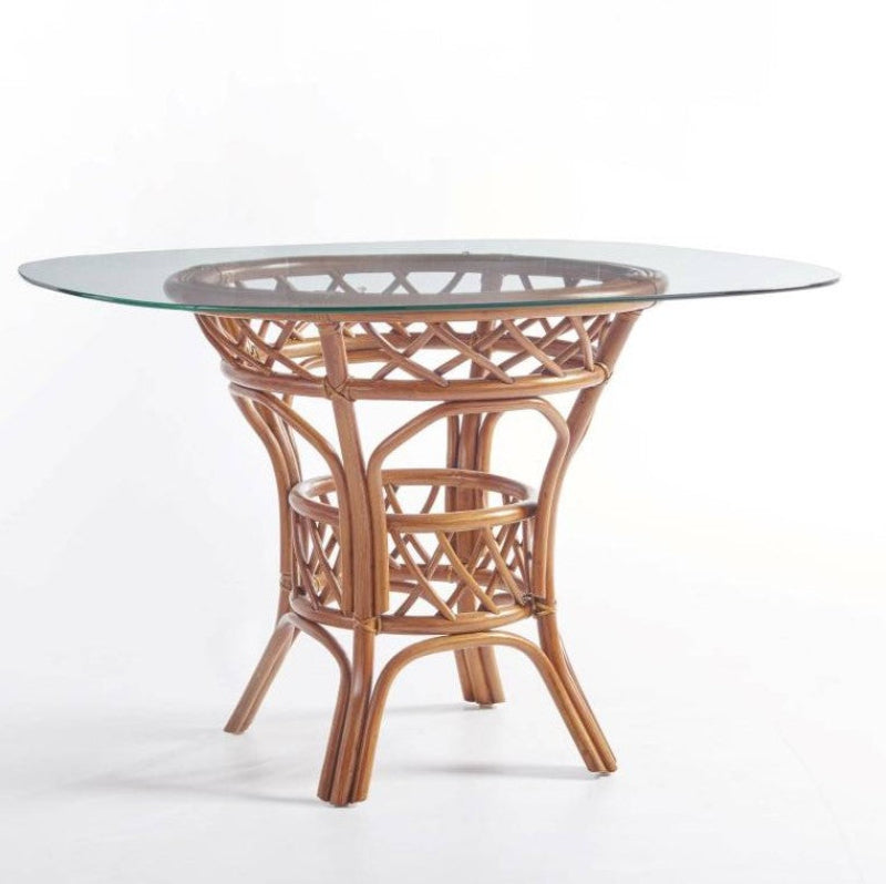 South Sea Rattan Antigua Rattan Indoor 4-Person Swivel Caster Dining Set