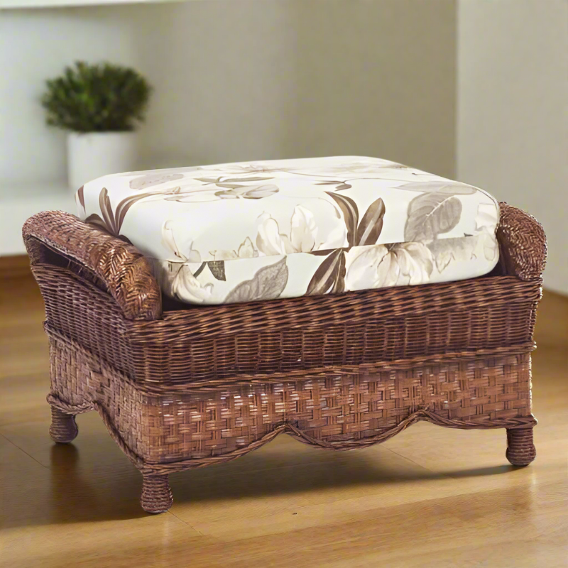 South Sea Rattan Autumn Morning Wicker Indoor Ottoman