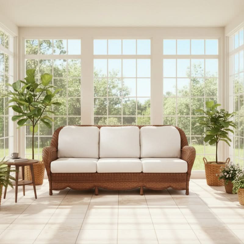 South Sea Rattan Autumn Morning Wicker Indoor Sofa