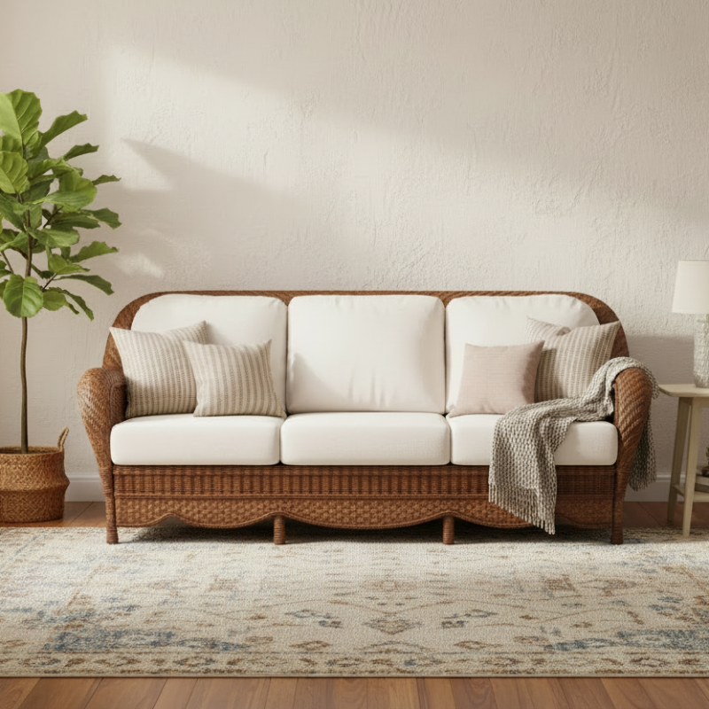 South Sea Rattan Autumn Morning Wicker Indoor Sofa