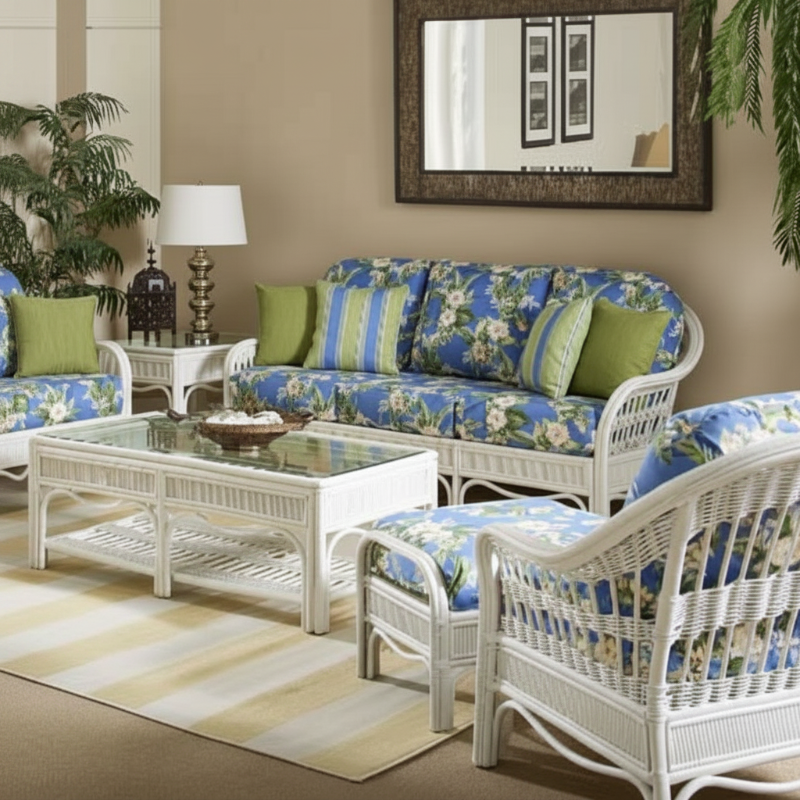 South Sea Rattan Bermuda Wicker Indoor Sofa