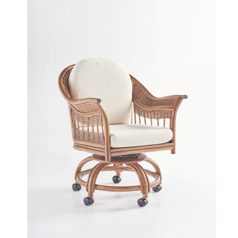 South Sea Rattan Bermuda Wicker Indoor Swivel Tilt Caster Chair