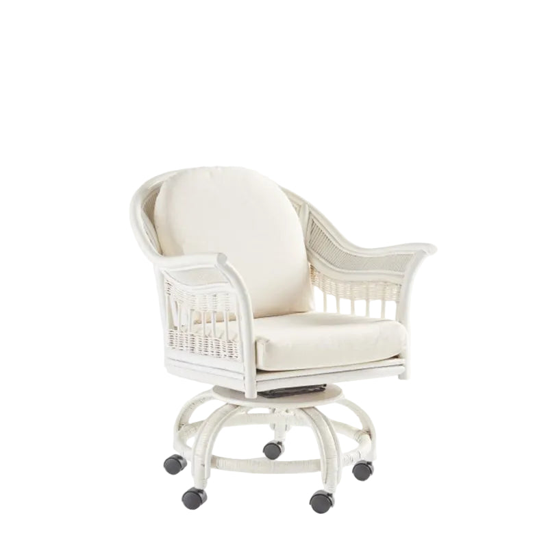 South Sea Rattan Bermuda Wicker Indoor Swivel Tilt Caster Chair