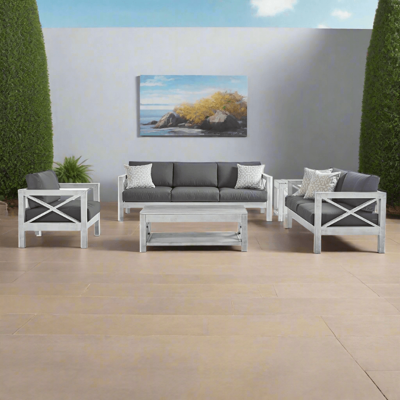 South Sea Rattan Farlowe Aluminum Outdoor 6-Person Living Set