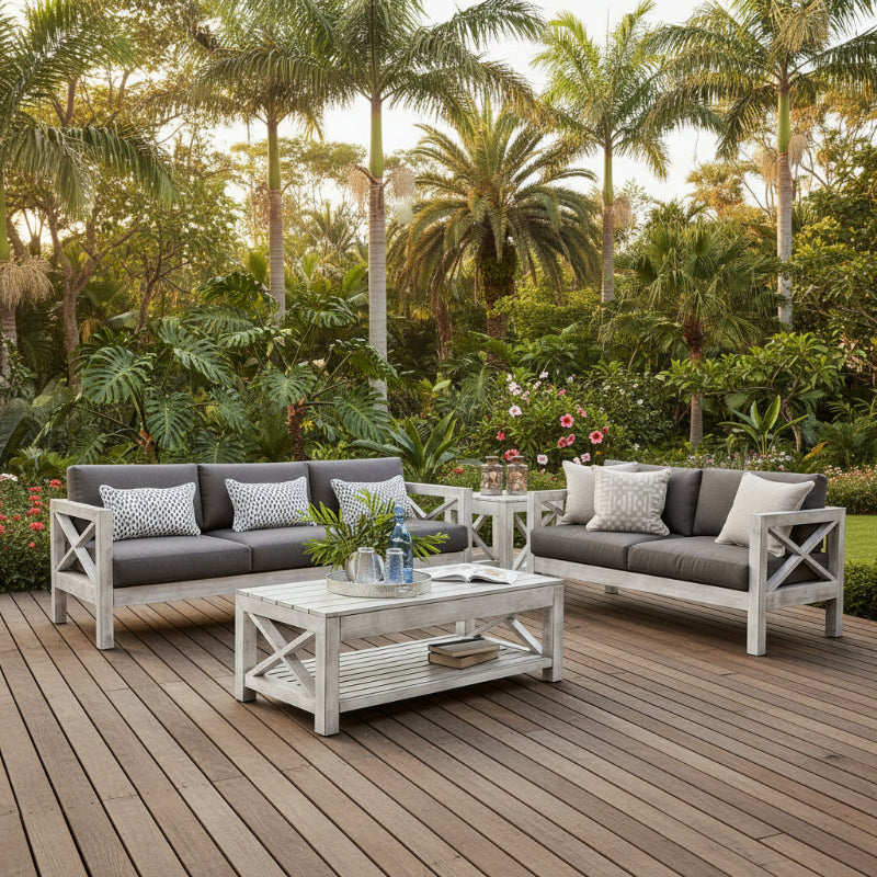 South Sea Rattan Farlowe Aluminum Outdoor 6-Person Living Set