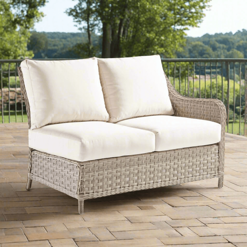 South Sea Rattan Mayfair Wicker Outdoor Right Arm Loveseat