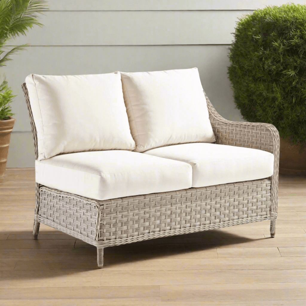South Sea Rattan Mayfair Wicker Outdoor Right Arm Loveseat