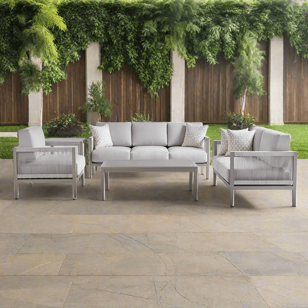 South Sea Rattan Nicole Aluminum Outdoor 6-Person Patio Lounge Set