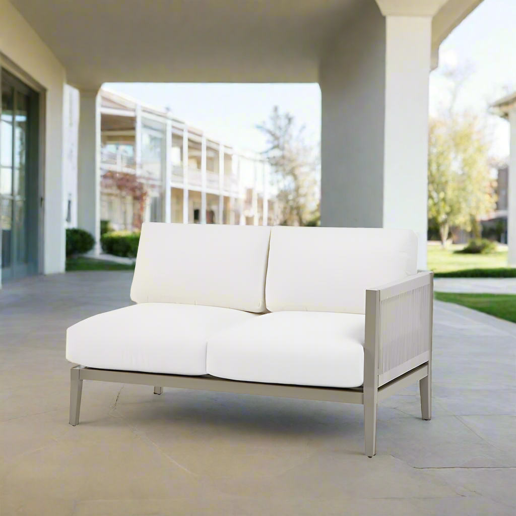 South Sea Rattan Nicole Aluminum Outdoor Right Arm Patio Loveseat