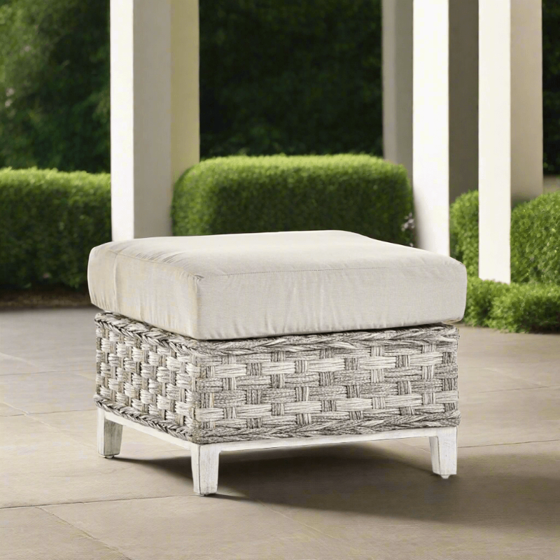 South Sea Rattan Grand Isle Wicker Outdoor Ottoman