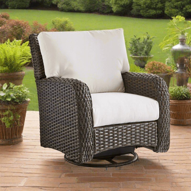 South Sea Rattan Saint Tropez Wicker Outdoor Swivel Glider