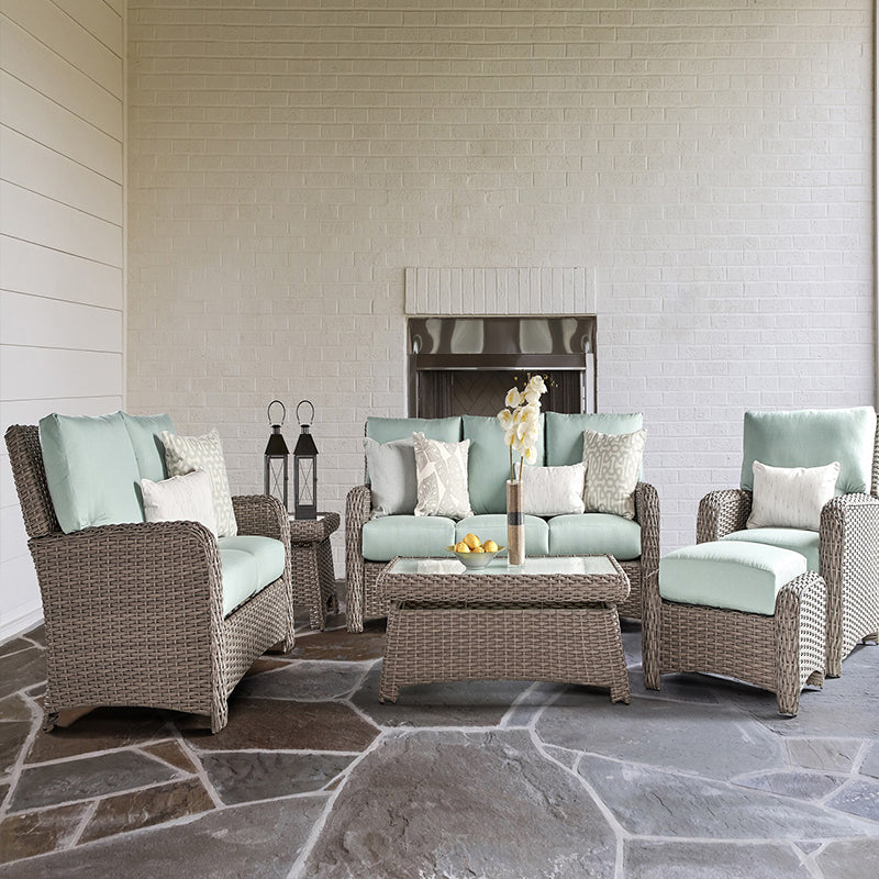 South Sea Rattan Saint Tropez Wicker Outdoor 6-Person Patio Lounge Set