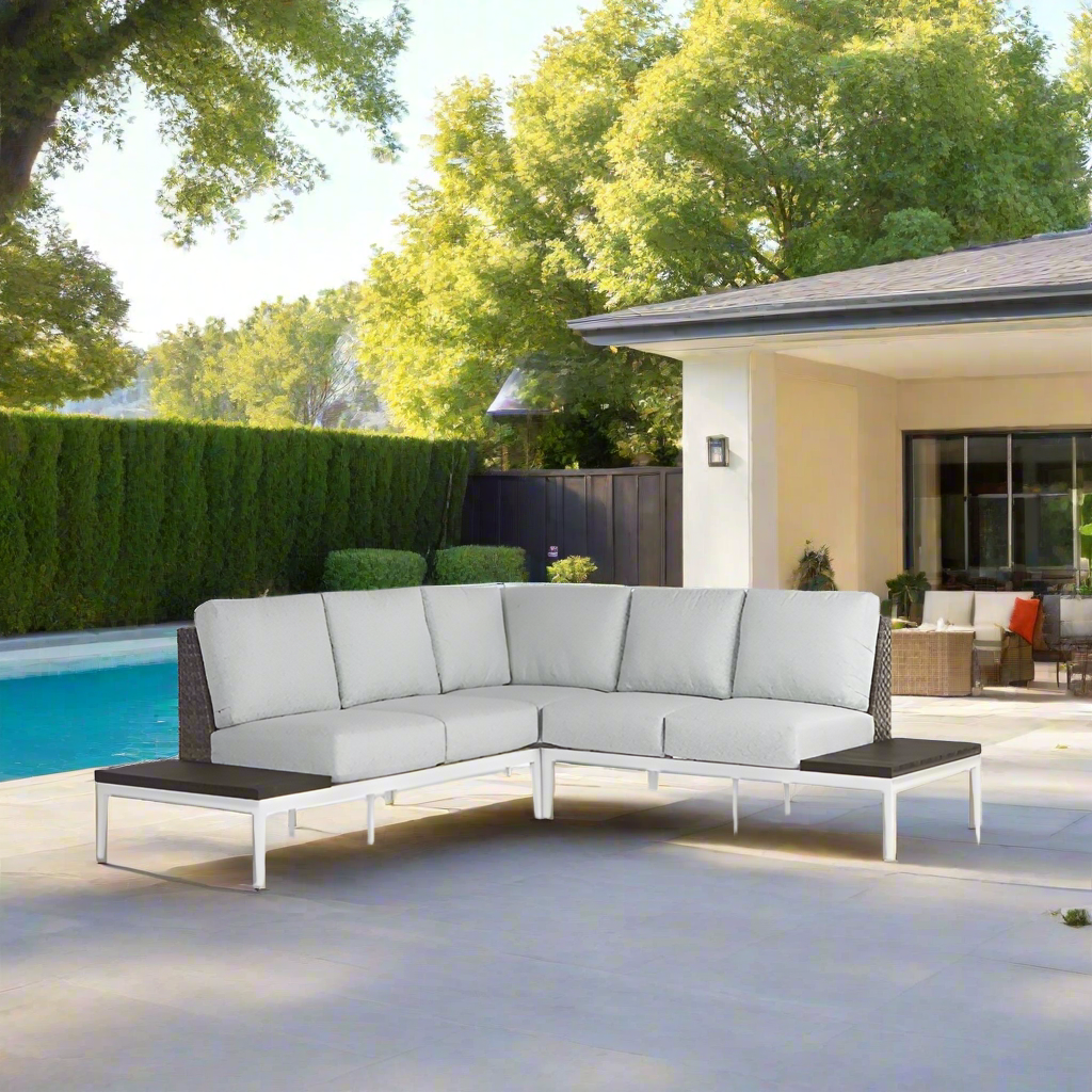 South Sea Rattan Stevie 3-Piece Aluminum Outdoor Sectional