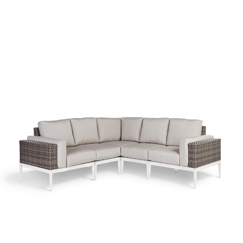 South Sea Rattan Stevie 5-Piece Aluminum Outdoor Bolster Sectional Set