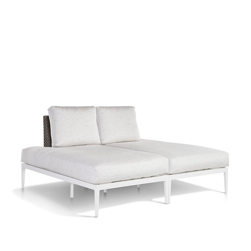 South Sea Rattan Stevie Wicker Double Chaise Lounge With Wraparound Cushions