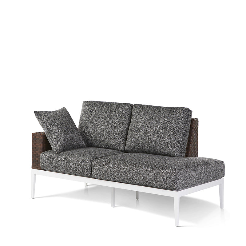 South Sea Rattan Stevie Aluminum Outdoor Left Side Facing Loveseat Chaise
