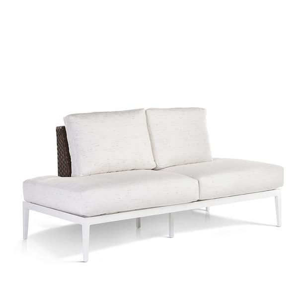 South Sea Rattan Stevie Aluminum Outdoor Loveseat With Right Side Wraparound Cushions