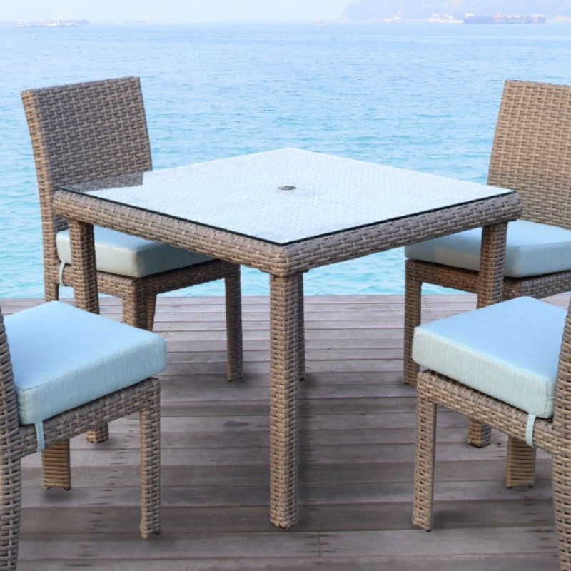 South Sea Rattan Saint Tropez Wicker Outdoor Square Dining Table