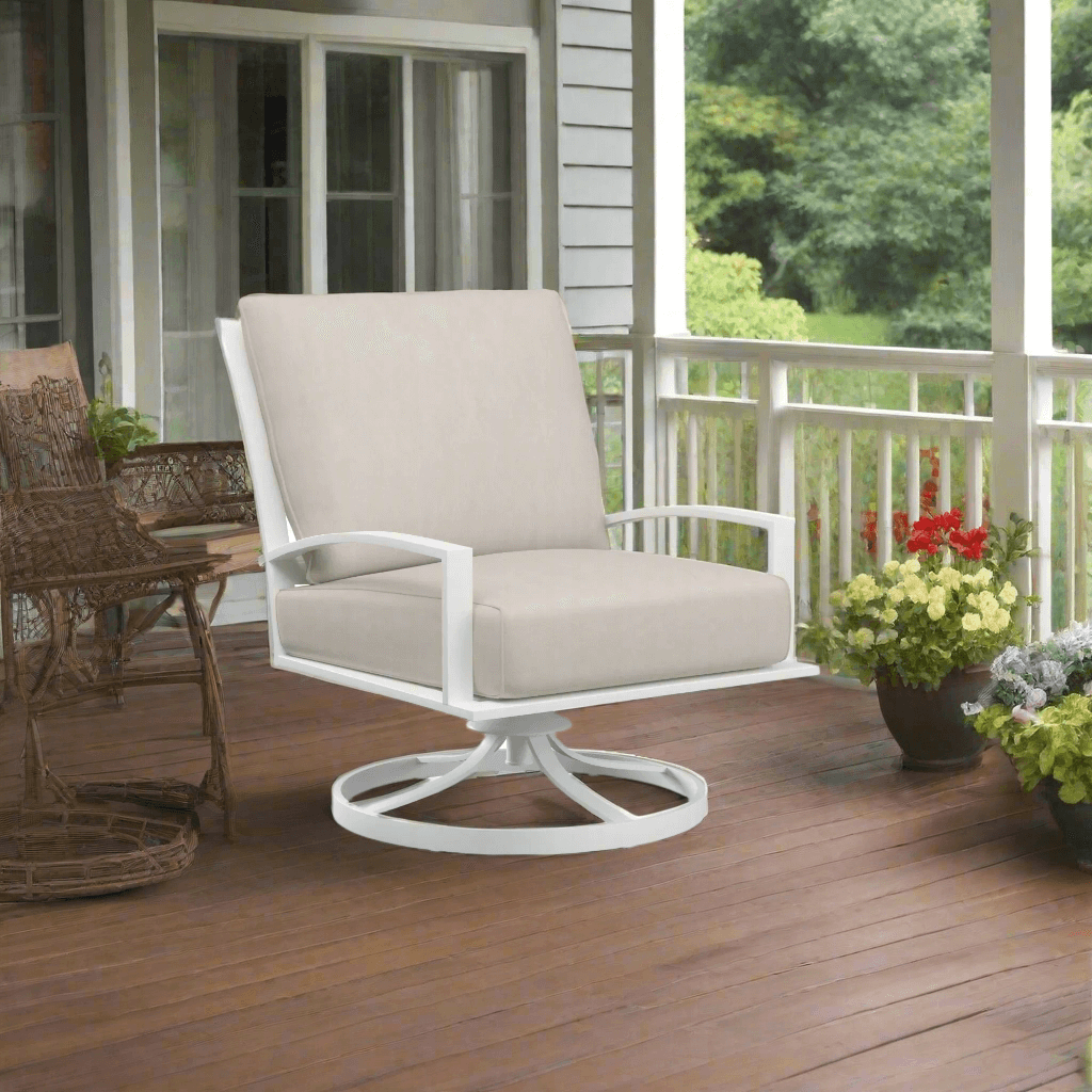 Sunset West Bristol Aluminum Outdoor Swivel Rocking Club Chair