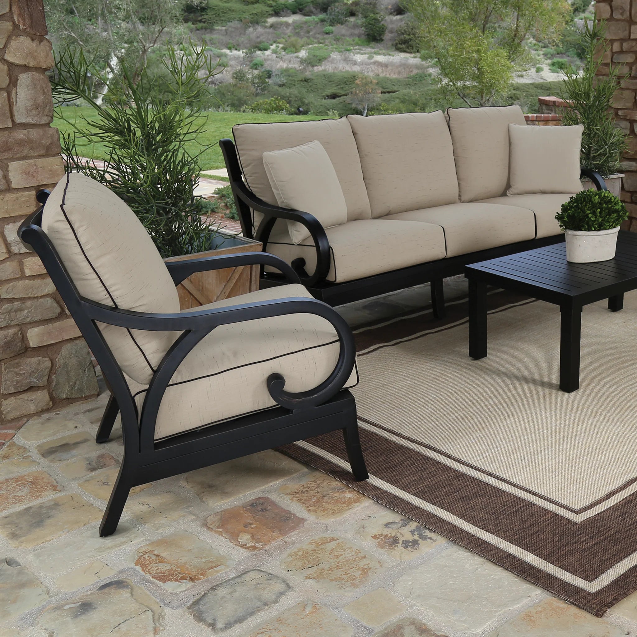 Sunset West Monterey Aluminum Outdoor Club Chair