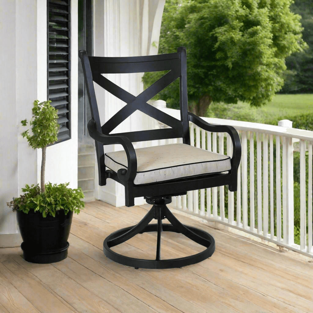 Sunset West Monterey Aluminum Outdoor Swivel Rocking Dining Chair