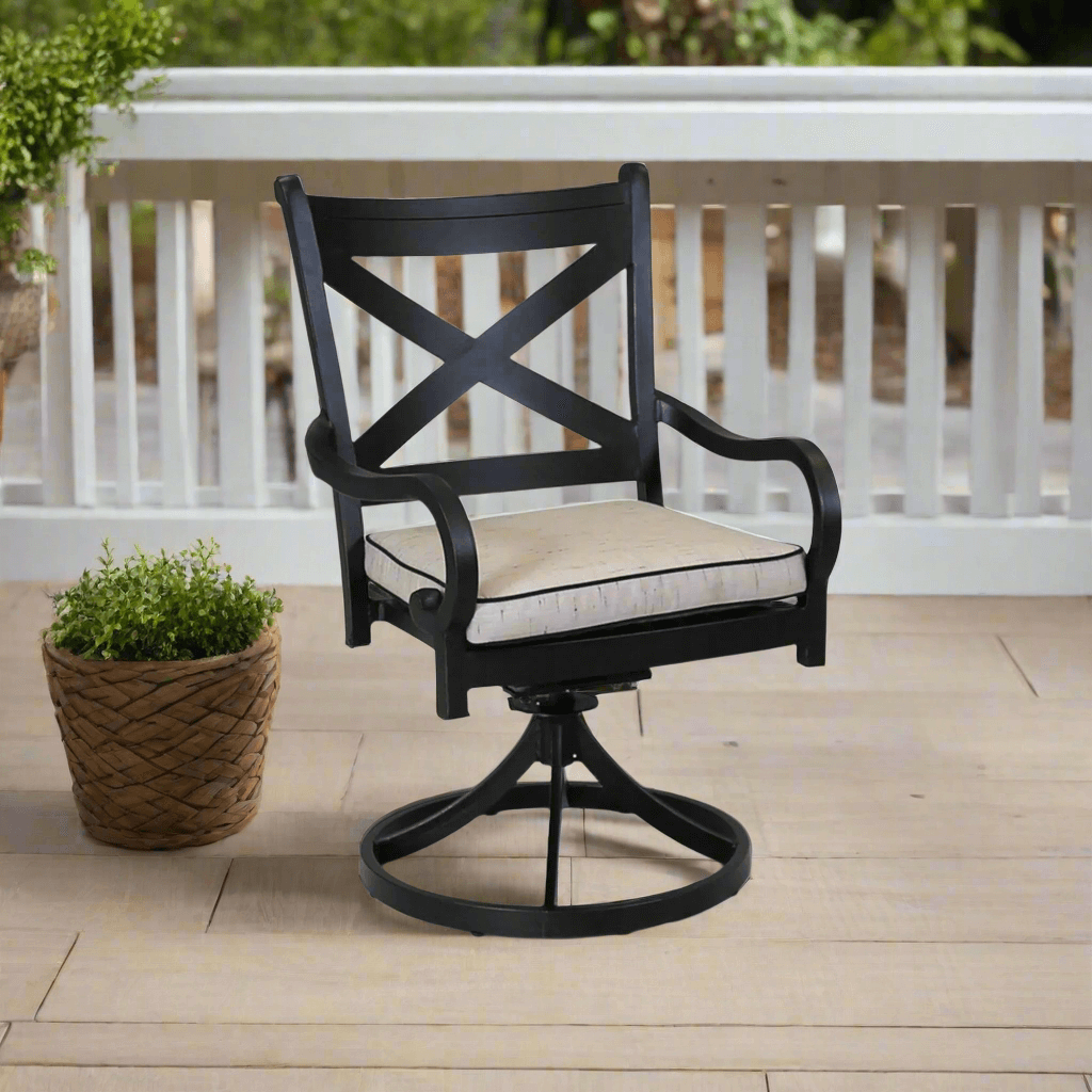 Sunset West Monterey Aluminum Outdoor Swivel Rocking Dining Chair