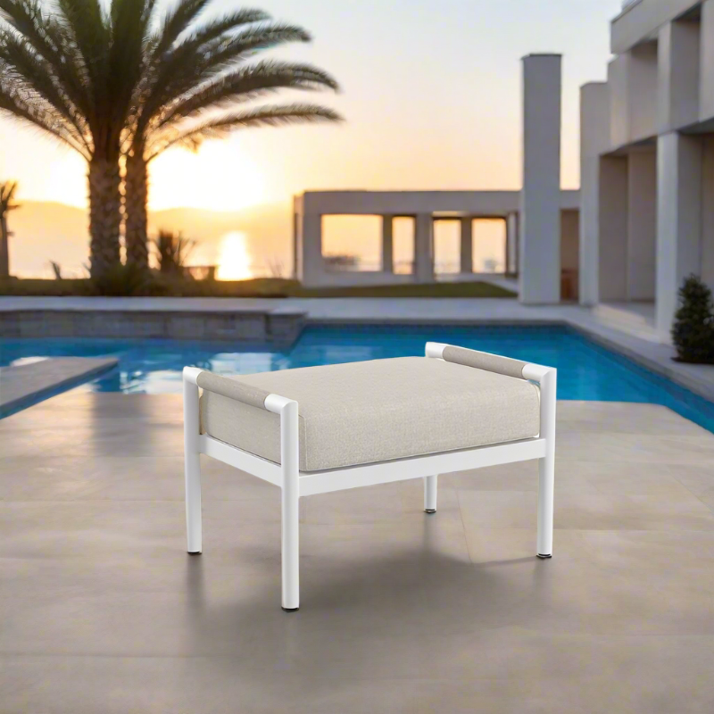 Sunset West Sabbia Aluminum Rope Outdoor Ottoman