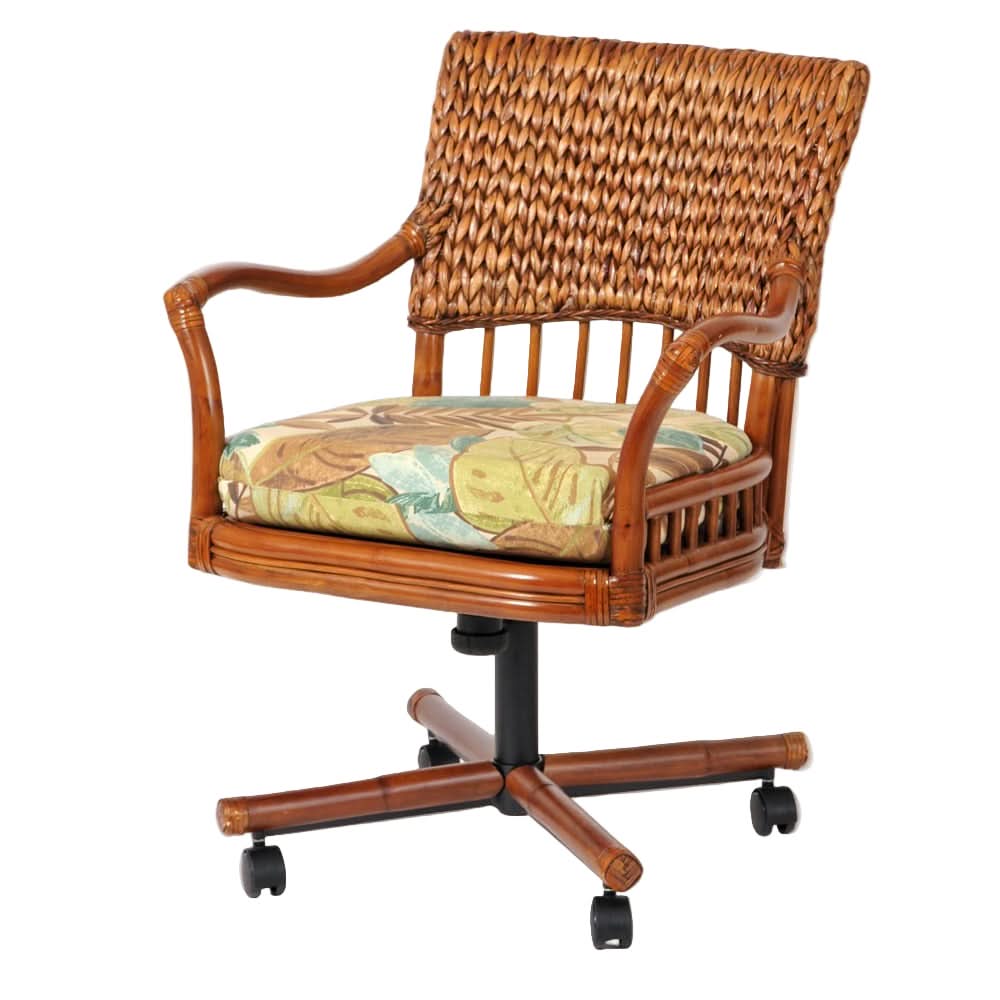 Alexander & Sheridan Key Largo Rattan Indoor 4-Person Tilt Swivel Caster Dining Set