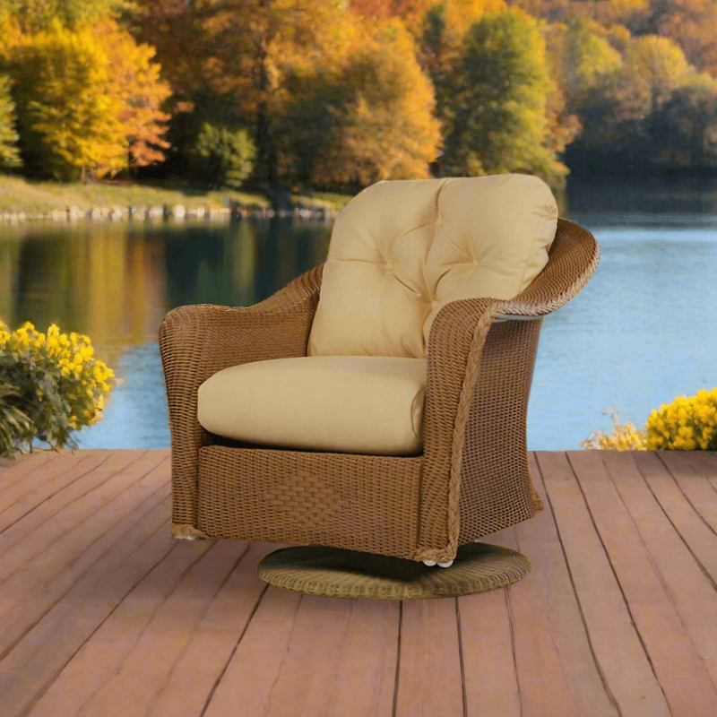 Lloyd Flanders Reflections Wicker Outdoor Swivel Rocker Lounge Chair
