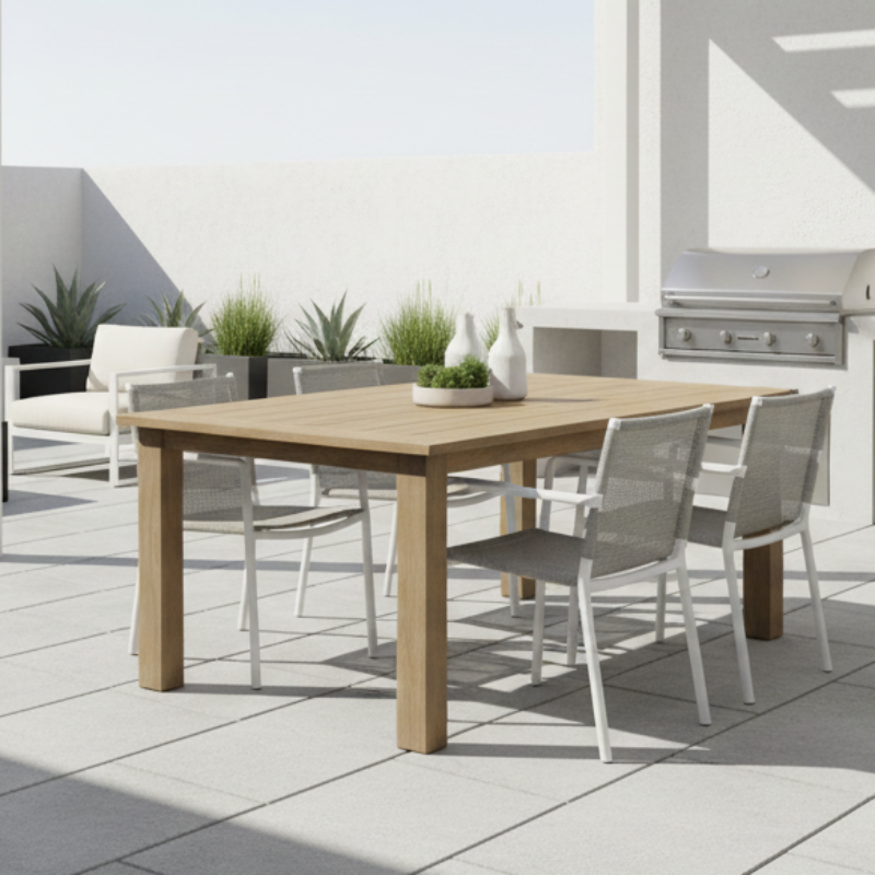 Sunset West Coastal Teak Outdoor 91" Dining Table