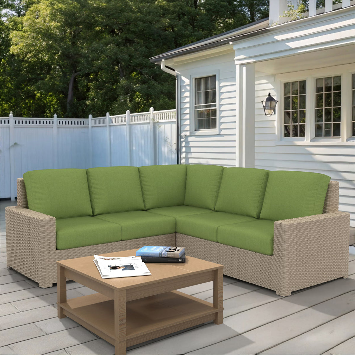 NorthCape International Terraza Wicker Outdoor 5-Person Sectional Set